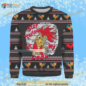Chicken Stop Staring At My Cook Christmas 3D Funny Ugly Sweater, Xmas Gift