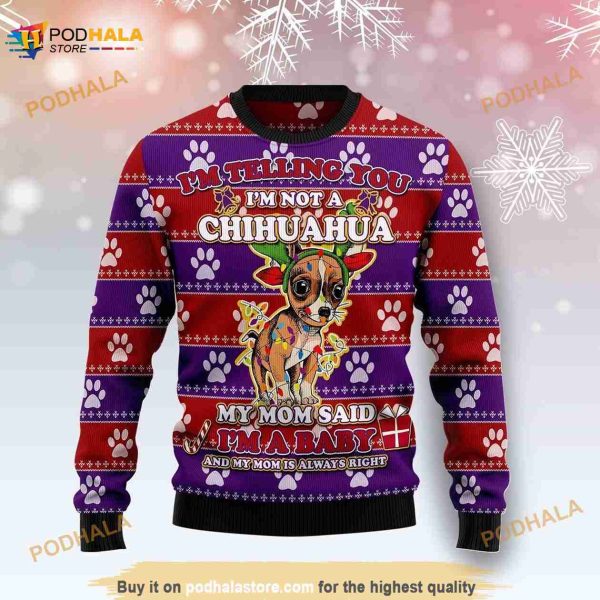 Chihuahua Baby Christmas Unisex Woolen 3D Funny Ugly Sweater