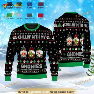 Chillin' With My Gnomies Christmas 3D Funny Ugly Sweater