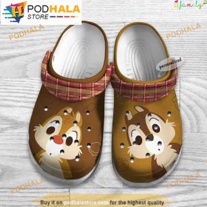 Chip And Dale Brown Red Checkered Disney Cartoon Clogband 3D Crocs