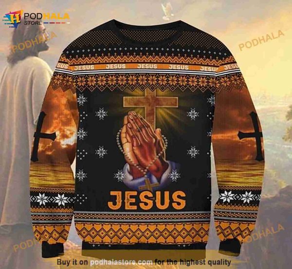 Christmas 3D Funny Ugly Sweater Christian God Jesus, Lover Jesus Save My Life