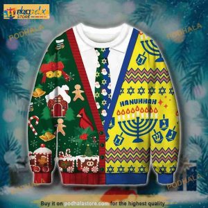 Christmas And Hanukkah Cadigan Costume 3D Funny Ugly Sweater