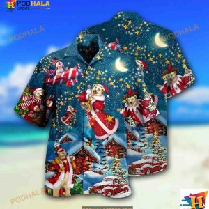 Christmas Bear Santa In The Night Hawaiian Shirt, Gift Ideas For Bear Lovers