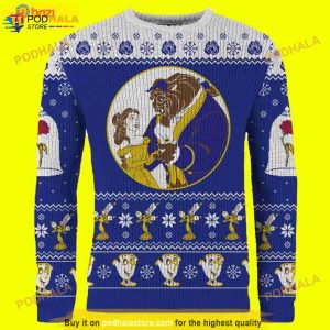 Christmas Beauty And The Beast Disney Xmas 3D Ugly Sweater