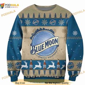 Christmas Blue Moon 3D Funny Ugly Sweater, Blue Moon Xmas Gifts