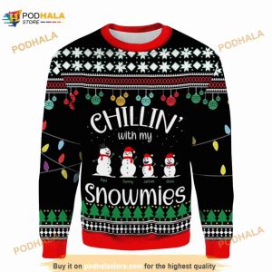 Christmas Chillin' With My Snowmies 3D Funny Ugly Sweater