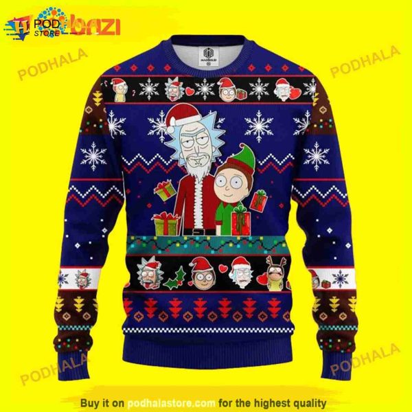 Christmas Cool Rick And Morty Christmas 3D Funny Ugly Sweater