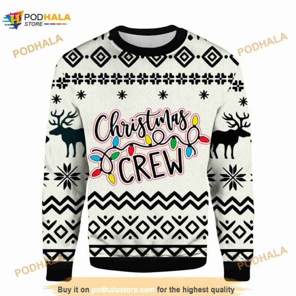 Christmas Crew 2023 3D Funny Ugly Sweater, Xmas Gift