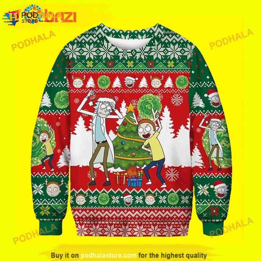Christmas Dancing Rick And Morty Christmas 3D Funny Ugly Sweater