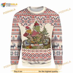 Christmas Frog And Toad Retro Love 3D Funny Ugly Sweater