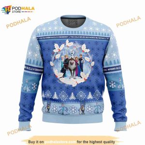 Christmas Frozen Disney Christmas 3D Funny Ugly Sweater, Elsa Frozen 3D Funny Ugly Sweater