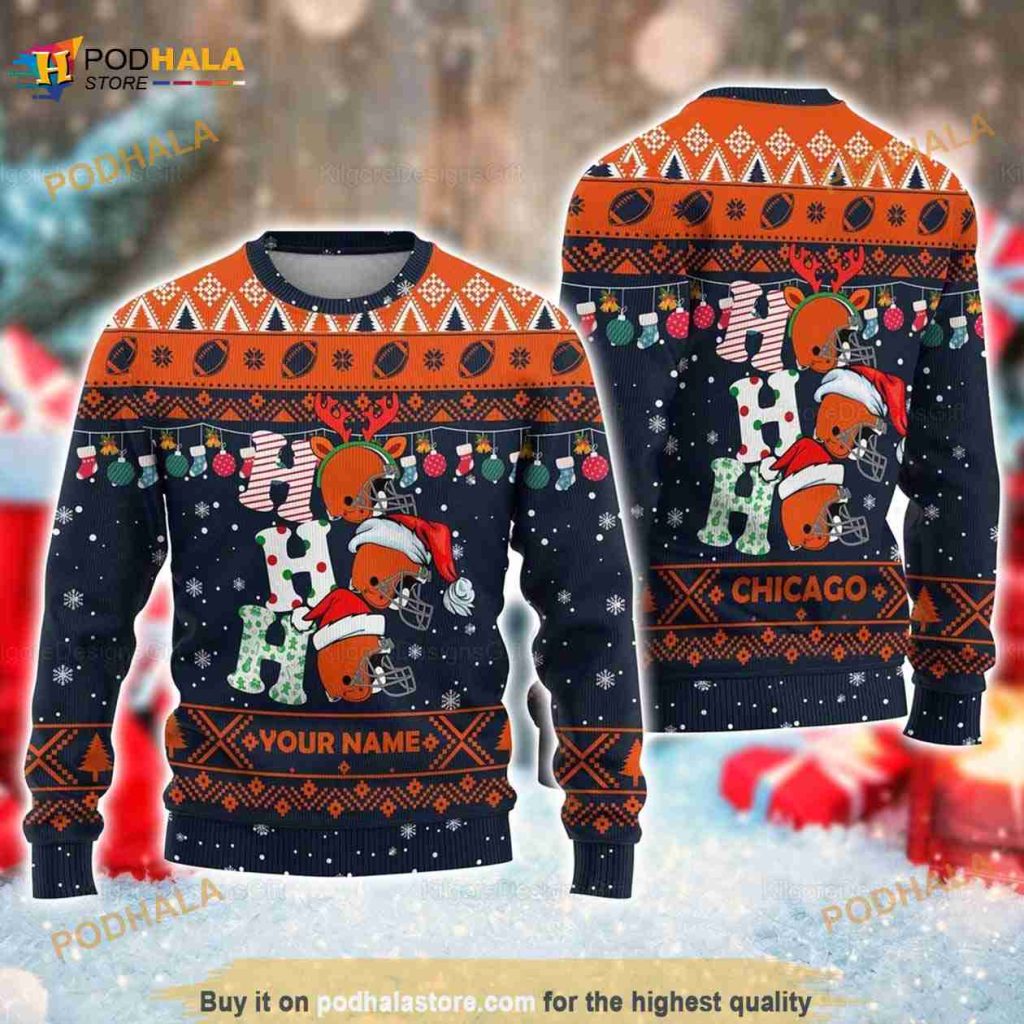Customized Christmas Ho Ho Ho Chicago 3D Ugly Sweater