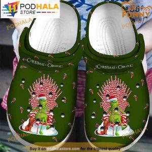 Christmas Is Coming Grinch Green Clogband 3D Crocs, Funny Crocs