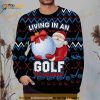 Christmas Living In A Golf Wonderland Santa Claus 3D Funny Ugly Sweater, Xmas Gift