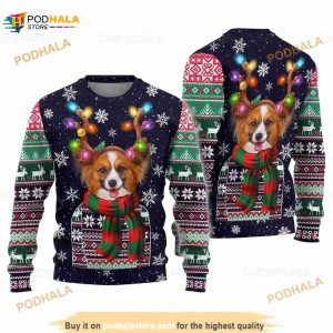 Christmas Papillon Santa Reindeer 3D Funny Ugly Sweater