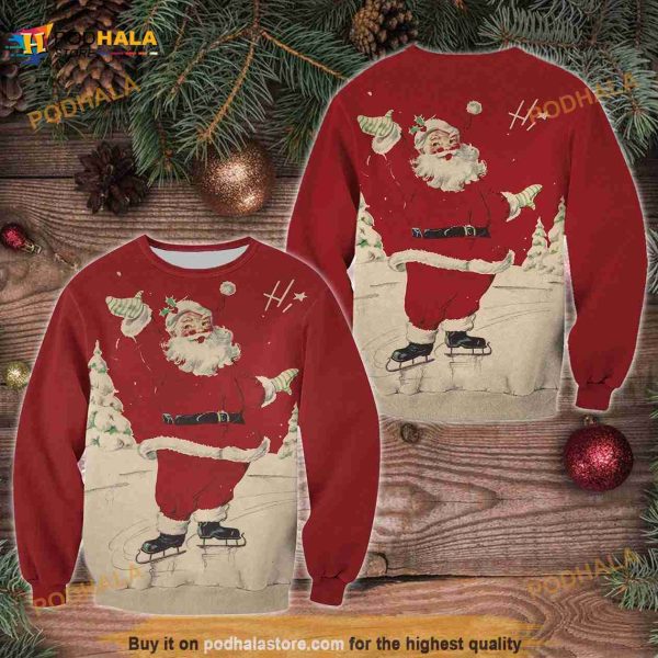 Christmas Red Santa Claus 3D Funny Ugly Sweater