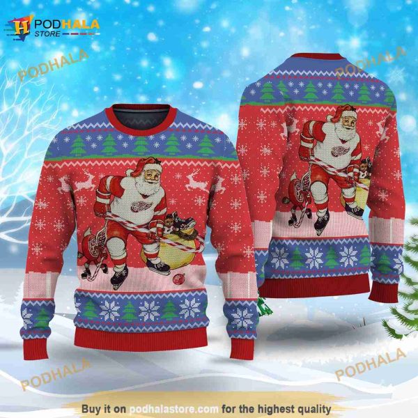 Christmas Santa Claus Ice Hockey 3D Funny Ugly Sweater