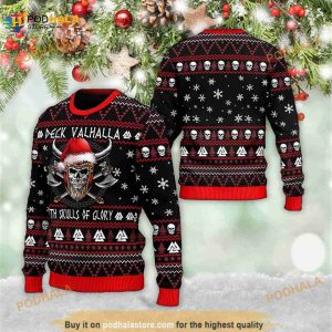Christmas Santa Skull Viking 3D Funny Ugly Sweater