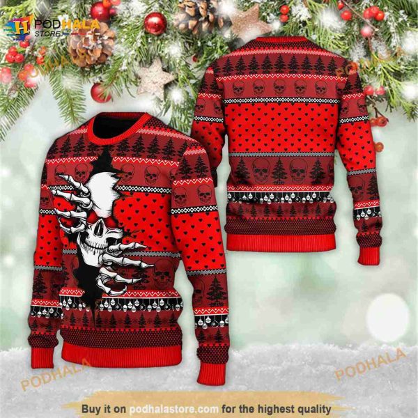 Christmas Skull 3D Funny Ugly Sweater
