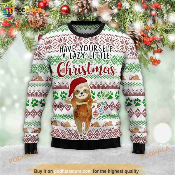 Christmas Sloth Christmas 3D Funny Ugly Sweater