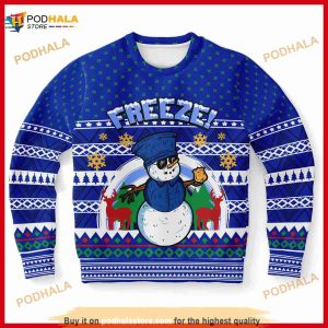 Christmas Snowman Sweatshirt, Snowman 3D Funny Ugly Sweater