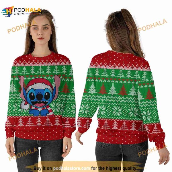 Christmas Stitch Disney 3D Funny Ugly Sweater, Cute Xmas Gift