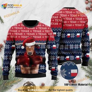 Christmas Texas Cow Santa 3D Funny Ugly Sweater