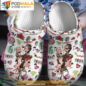 Christmas The Rolling Stones Clogband 3D Crocs, Funny Crocs