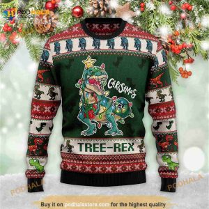 Christmas Tree Rex Xmas Jumper Holiday 3D Sweater