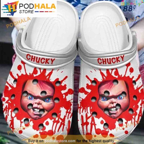 Chucky Bloody Horror Clogband 3D Crocs Halloween, Funny Crocs
