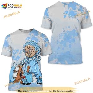 Chucky Chuckie Child's Play Sneaker 3D Shirt Match Retro University Blue 5s Tee