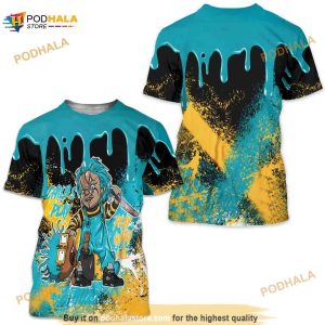 Chucky Chuckie Child's Play Unisex Sneaker 3D Shirt Match 2023 Retro Aqua 5s Tee