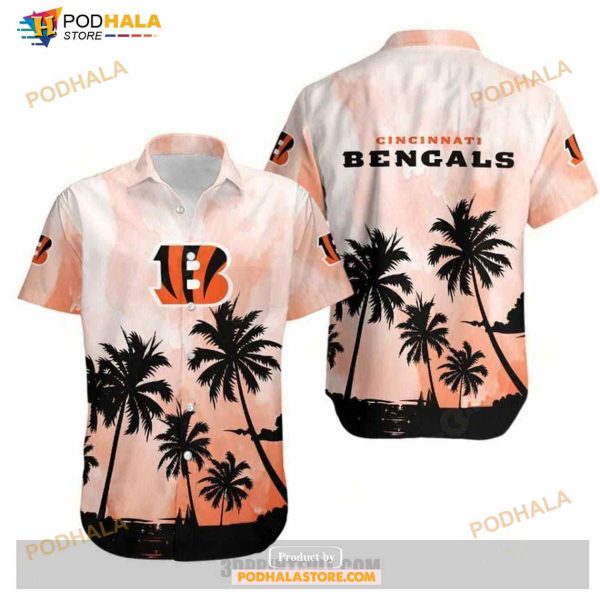 Cincinnati Bengals Coconut Trees NFL Gift For Fan Hawaiian Graphic Shirt