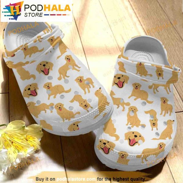 Classic Golden Retriever Dog Clogband 3D Crocs, Funny Crocs