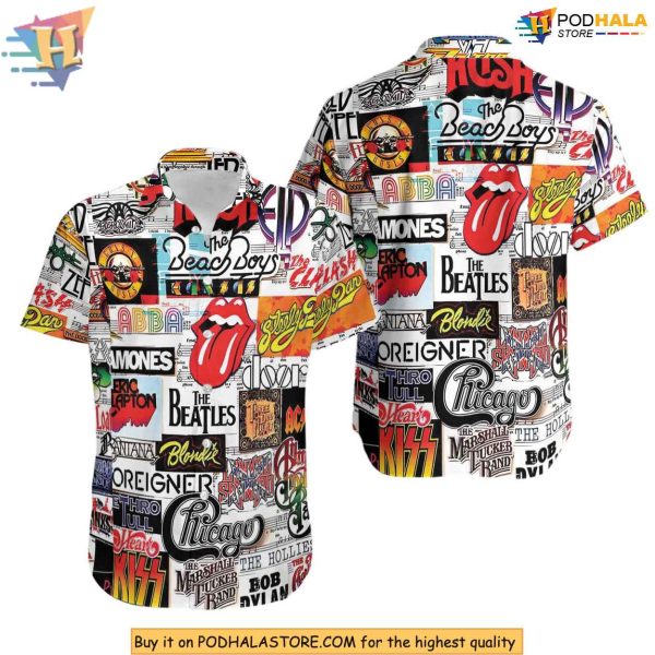 Classic Rock Unisex Hawaiian Shirt, Rock Hawaiian Shirt, Aloha Summer Tee