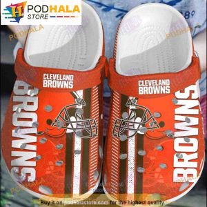 Cleveland Browns Red Nfl Clogband 3D Crocs Clog Shoes, Funny Crocs