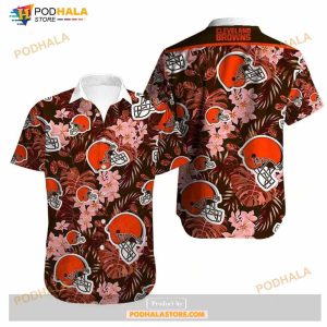 Cleveland Browns NFL Summer Hawaiian Shirt Floral Pattern For Football NFL  - Bring Your Ideas, Thoughts And Imaginations Into Reality Today