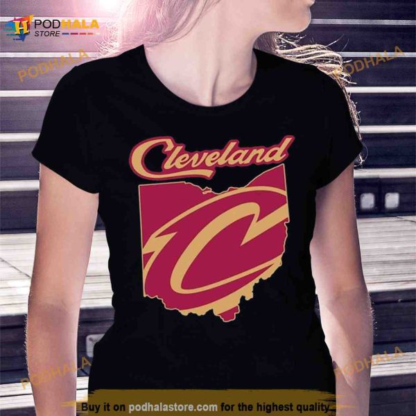 Cleveland Cavaliers Basketball Map Logo 2023 Shirt