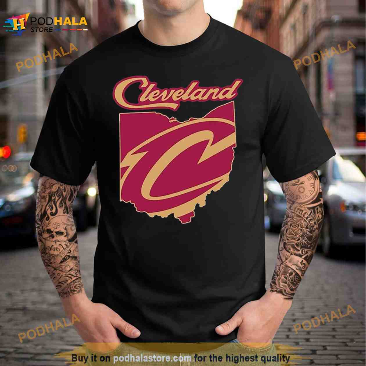 Cleveland Cavaliers Basketball Map Logo 2023 Shirt