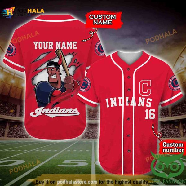 Cleveland Indians 3D Baseball Jersey Personalized Gift, Custom Name Number