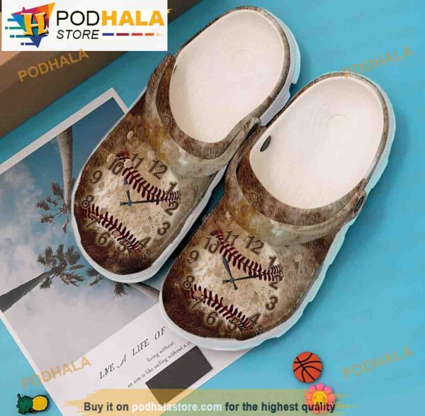 Clock Baseball Clogband 3D Crocs Clog Shoes, Funny Crocs