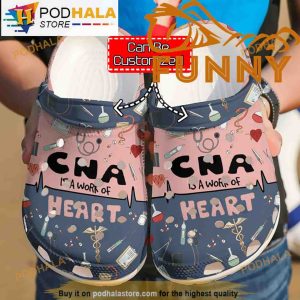 Cna A Work Of Heart Nurse Clogband 3D Crocs Clog Shoes, Funny Crocs