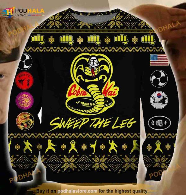 Cobra Kai Logo 3D Christmas Ugly Sweater