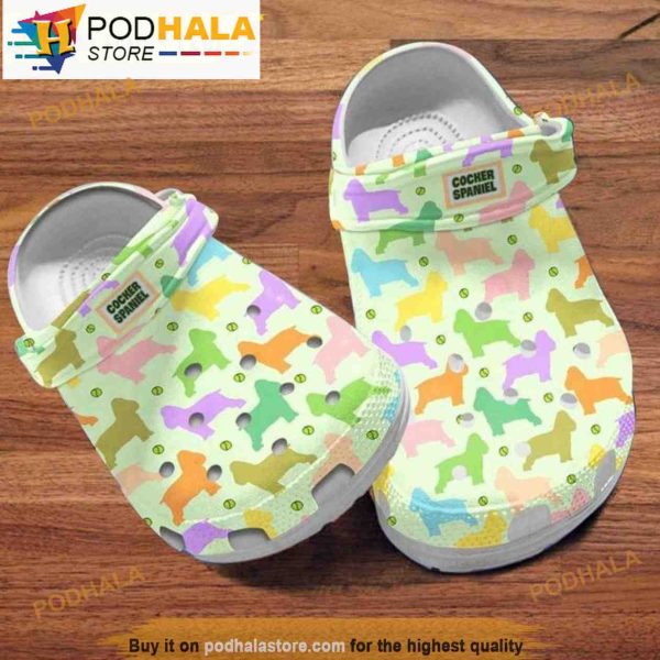 Cocker Spaniel Camo Colors Dog Clogband 3D Crocs, Funny Crocs