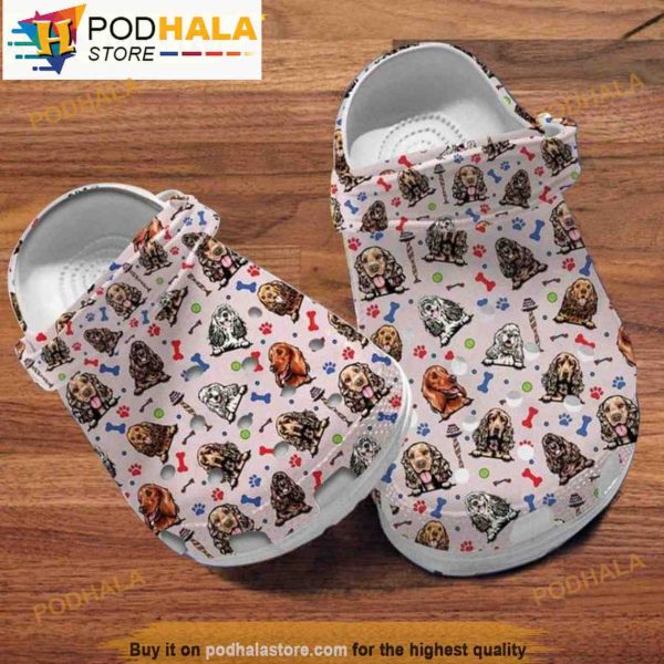 Cocker Spaniel Pink Dog Clogband 3D Crocs, Funny Crocs