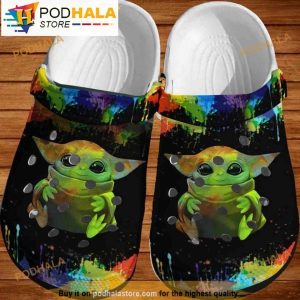Colorful Baby Yoda Clogband 3D Crocs Clog Shoes, Funny Crocs