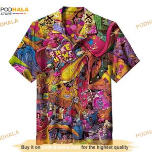 Colorful Cartoon Characters Funny Hawaiian Shirt 3D, Fun And Vibrant Aloha Shirt