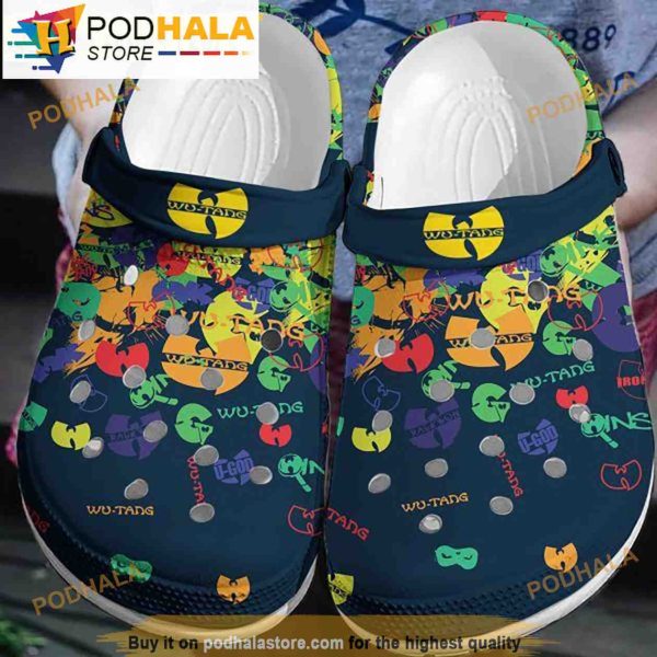 Colorful Clan Logo Wu Tang Clogband 3D Crocs, Funny Crocs