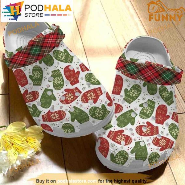 Colorful Gloves Christmas Clogband 3D Crocs, Funny Crocs