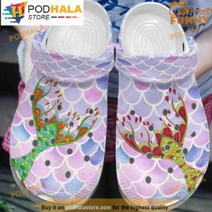 Colorful Mermaid Clogband 3D Crocs, Funny Crocs